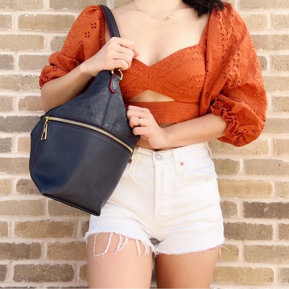 Authentic🥰Louis Vuitton Hobo Shoulder Bag Melie Monogram Empreinte Marine Rouge - Picture 2 of 12